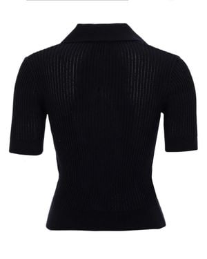 Patou Embroidered Cotton Polo Shirt - Black