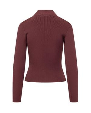 Self-Portrait Cut-Out Detail Top - Red