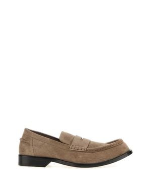 Loewe Cappuccino Suede Bobine Loafers - Brown
