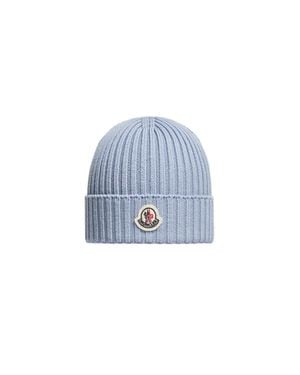 Moncler Boys Logo Beanie Hat - Blue