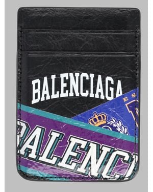 Balenciaga Magnetic Mini Card Case 9.5 Cm X 6.5 Cm X 0.5 Cm - Black