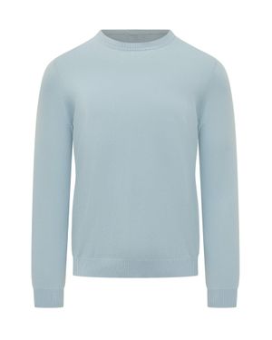 Malo Long Sleeve Knit Pullover - Blue
