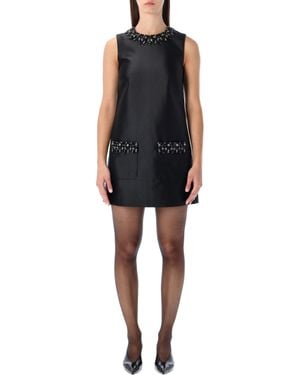 Self-Portrait Taffeta Embellished Mini Dress - Black