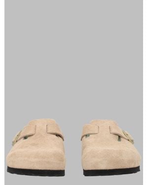Birkenstock Suede Sandals With Contoured Footbed - Natural