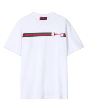 Gucci Cotton Short Sleeve Horsebit T-Shirt - White