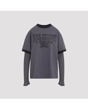 Acne Studios Organic Cotton Long Sleeve T-Shirt - Blue