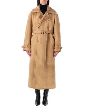 S.W.O.R.D S.W.O.R.D. 6.644 Long Shearling Coat - Natural