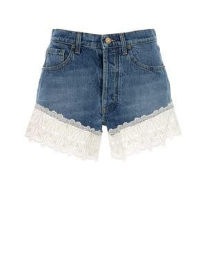 Alanui Romance Denim Short - Blue
