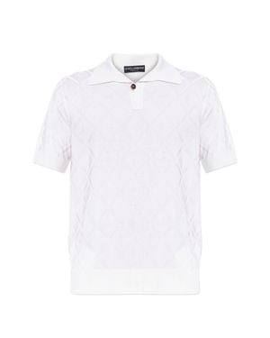 Dolce & Gabbana Short-Sleeve Polo Shirt - White
