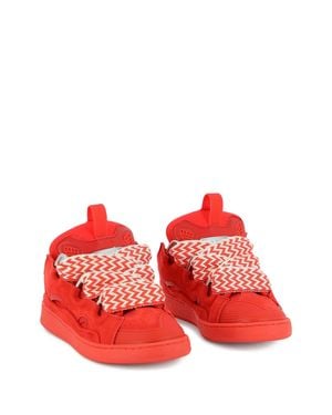 Lanvin Youth Front Fastening Sneakers With Pull-Tab - Red