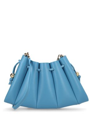 THEMOIRÈ Pleated Drawstring Shoulder Bag - Blue