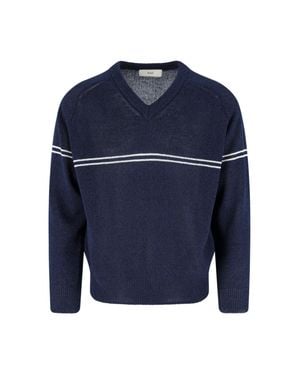 DUNST Cotton Paper Blend Sweater - Blue