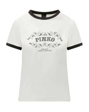 Pinko Stampaint Logo T-Shirt - White
