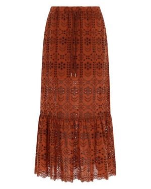 Paul Smith Skirt Gonna Lunga Traforata - Brown