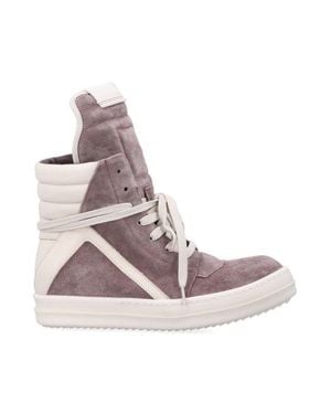 Rick Owens Geobasket Suede Leather Sneakers - Pink