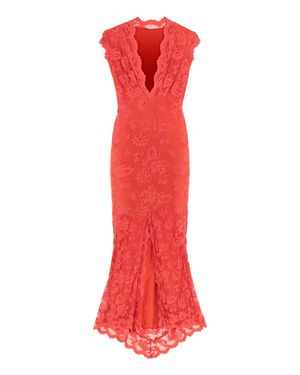 Balensi Mora Lace Maxi Dress - Red