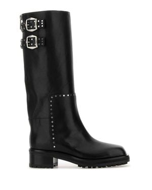 Jimmy Choo Brooklyn Studded Leather Boots - Black