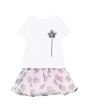 Marc Jacobs Mini T-Shirt And Tulle Skirt Set With Glitter Flowers - Pink