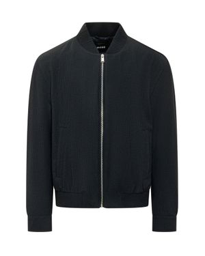 BOSS Combo Zip Front Bomber Jacket - Black
