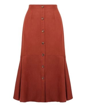 Agnona A-Line Midi Skirt - Red