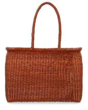 Dragon Diffusion Large Woven Leather Shoulder Bag (26 Cm X 33 Cm X 15 Cm) - Brown