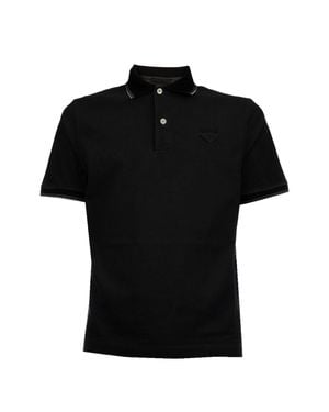 Prada Short-Sleeve Polo Shirt - Black
