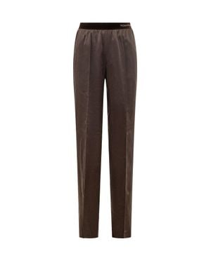 Tom Ford Silk Satin Pajama Pants - Brown