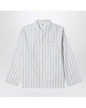 Tekla Pajama Shirt With Light Stripes - White