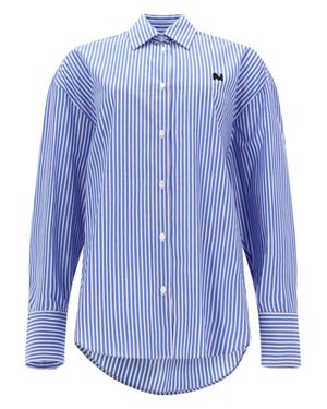 MSGM Camicia Con Logo - Blue