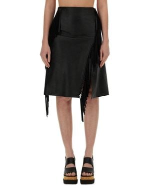 Stella McCartney Fringed Mini Skirt - Black