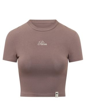 Palm Angels Palm Sway Fitted T-Shirt - Brown