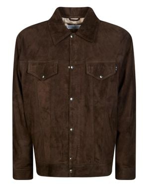 Department 5 Suede Boxy Snap Jacket - Brown