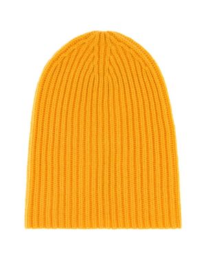 Umit Benan 100% Cashmere Beanie Hat - Orange