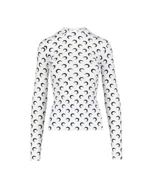 Marine Serre Sleek Modal-Style Stretch Top For - White