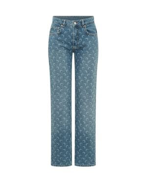 Marine Serre Straight Fit Jet Jeans - Blue