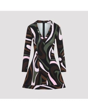 PUCCI Khaki Long Sleeve Dress - Black