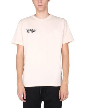 DISCLAIMER T-Shirt With Screen Print Cotton T-Shirts - White