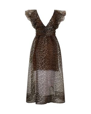 Ganni Sustainable Mini Dress For - Brown