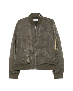 Fendi Fitted Nylon Blouson Jacket With Logo Zipped Arm Pocket - Green