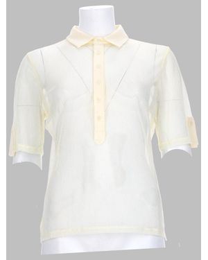 Paloma Wool Sheer Polo Shirt With Button Placket - White