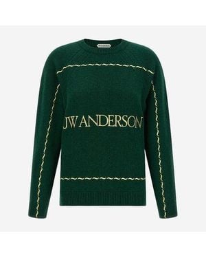 JW Anderson Logo Wool Sweater - Green