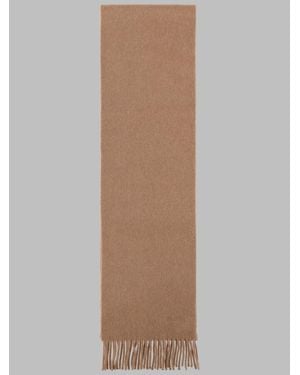 Max Mara Wool Scarf With Ricamo Detail, 192 X 25 Cm - Brown