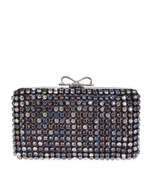 Self-Portrait Crystal Embellished Clutch Bag - Black