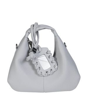 Ganni Mini Grained Hobo Handbag - Gray