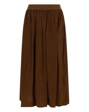 Uma Wang High Waist Midi Skirt - Brown
