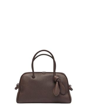 Jacquemus Le Petit Turismo Mini Calf Leather Handbag With Top Handle And Removable Strap - Brown