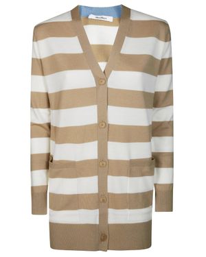 Max Mara Pure Short Sleeve Mini Sweatshirt With Side Slits - Multicolor