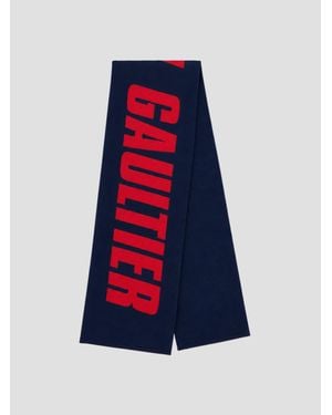 Jean Paul Gaultier Logo Wool Scarf - Red