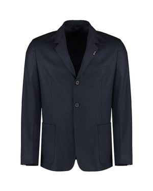 Paul Smith Wool-Cashmere Blend Two-Button Blazer For - Blue