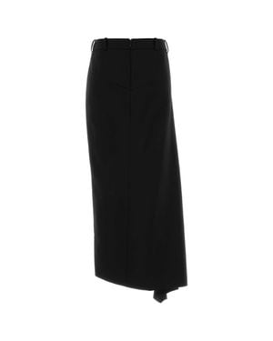 Givenchy Slashed Wool Skirt - Black